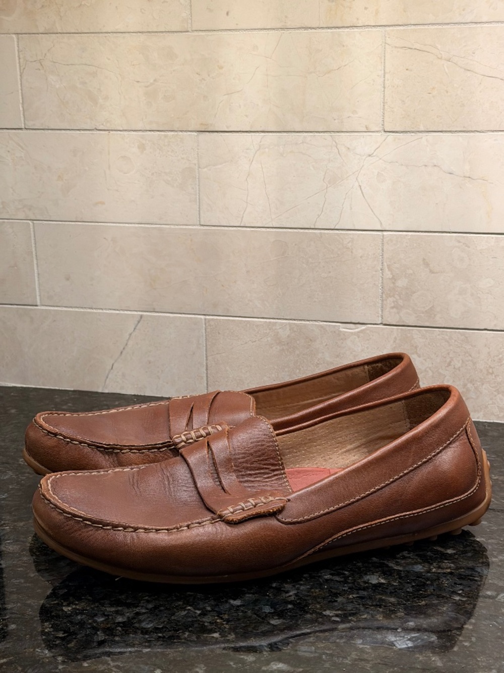 Florsheim Motor Smooth Leather Penny Driver Loafers - Brown